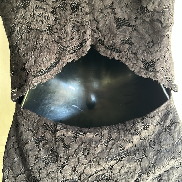 H&M BLACK OPEN BACK SHEER LACE DRESS SIZE 4 - Picture 7 of 16